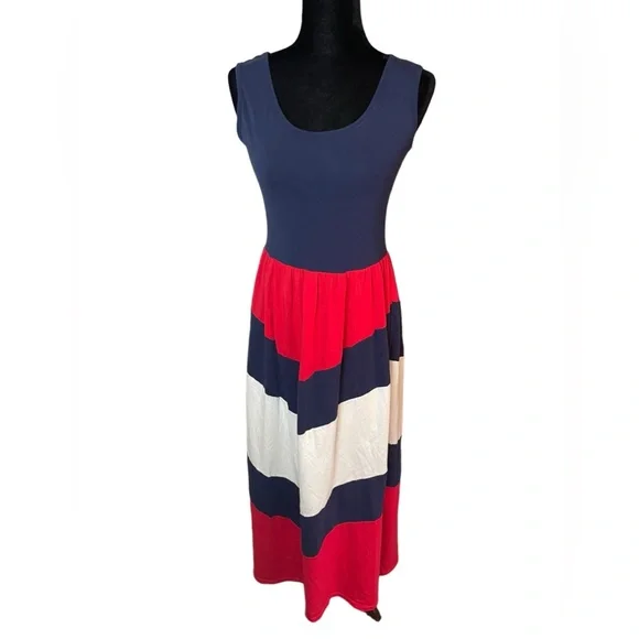 Wennikids Red white and blue striped tank maxi dress NWOT - Picture 12 of 14